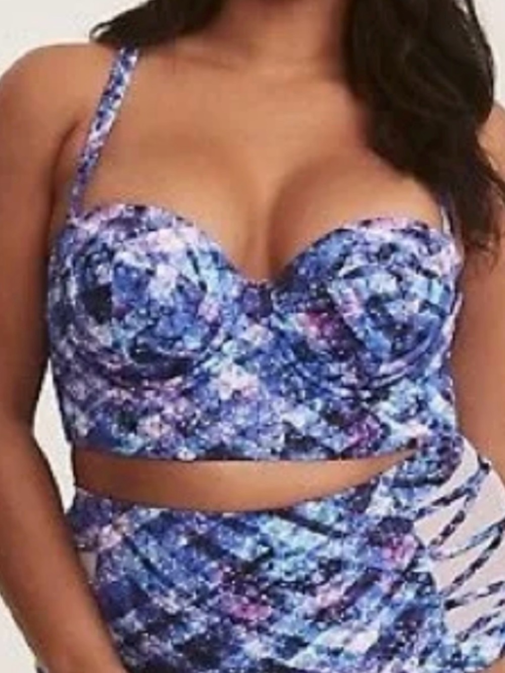Torrid Underwire Push-Up Strapless Bikini Top Vixen Collection Galaxy Geo Sz 4X
